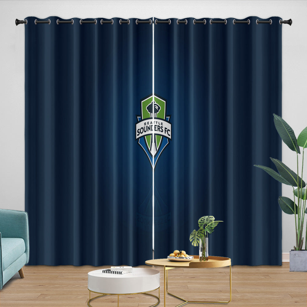 Seattle Sounders FC Curtains Blackout Window Drapes Room Decoration