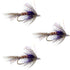 3 Pack Purple Shakey Bealy Fall Soft Hackle Wet Fly - Hook Size 10