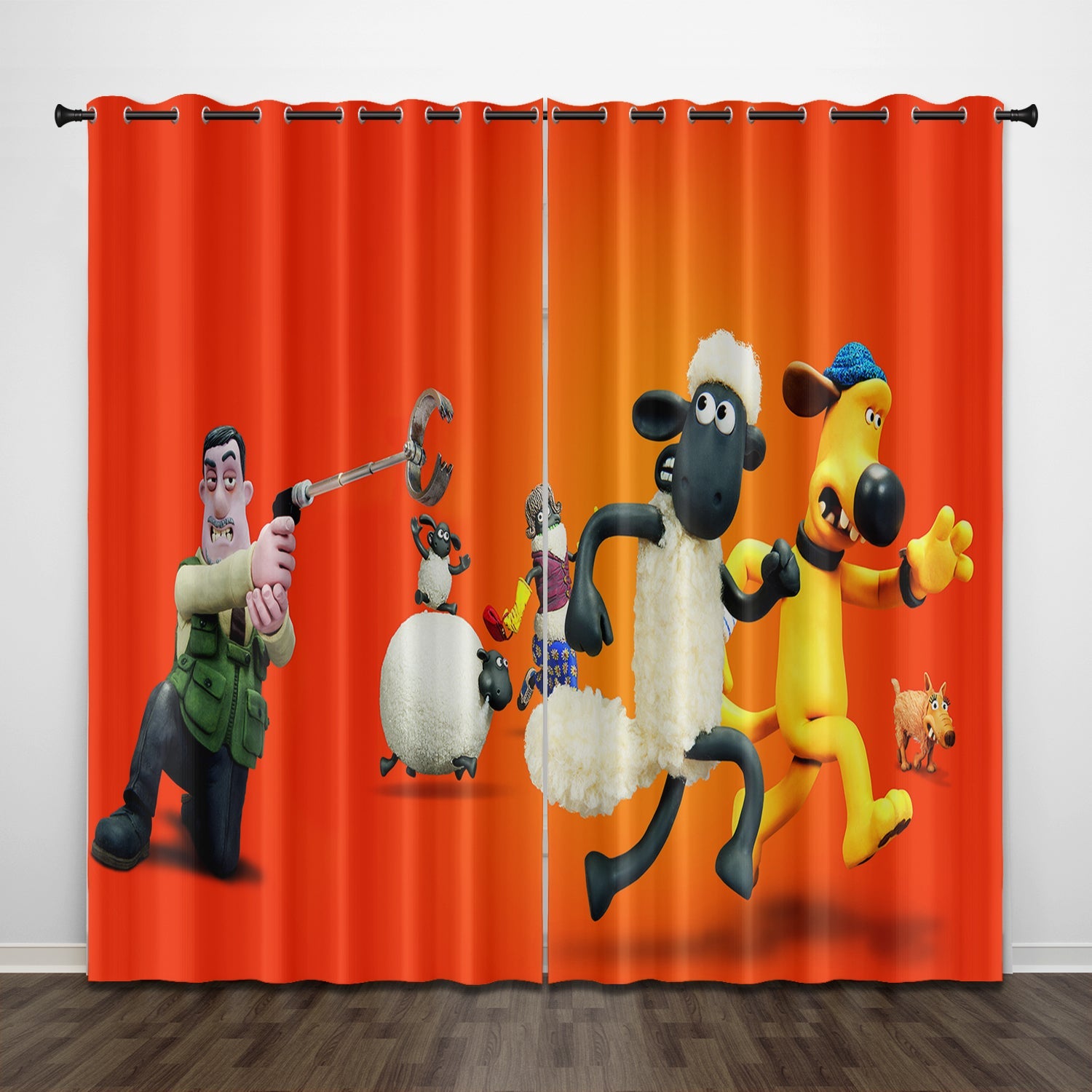 Shaun the Sheep Curtains Pattern Blackout Window Drapes