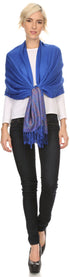 Sakkas Bela Long Wide Multi Patterned Tassel Fringe Pashmina Shawl / Wrap / Stole
