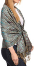 Sakkas Kalin Long Wide Woven Patterned Fringe Tassel Pashmina Shawl / Scarf