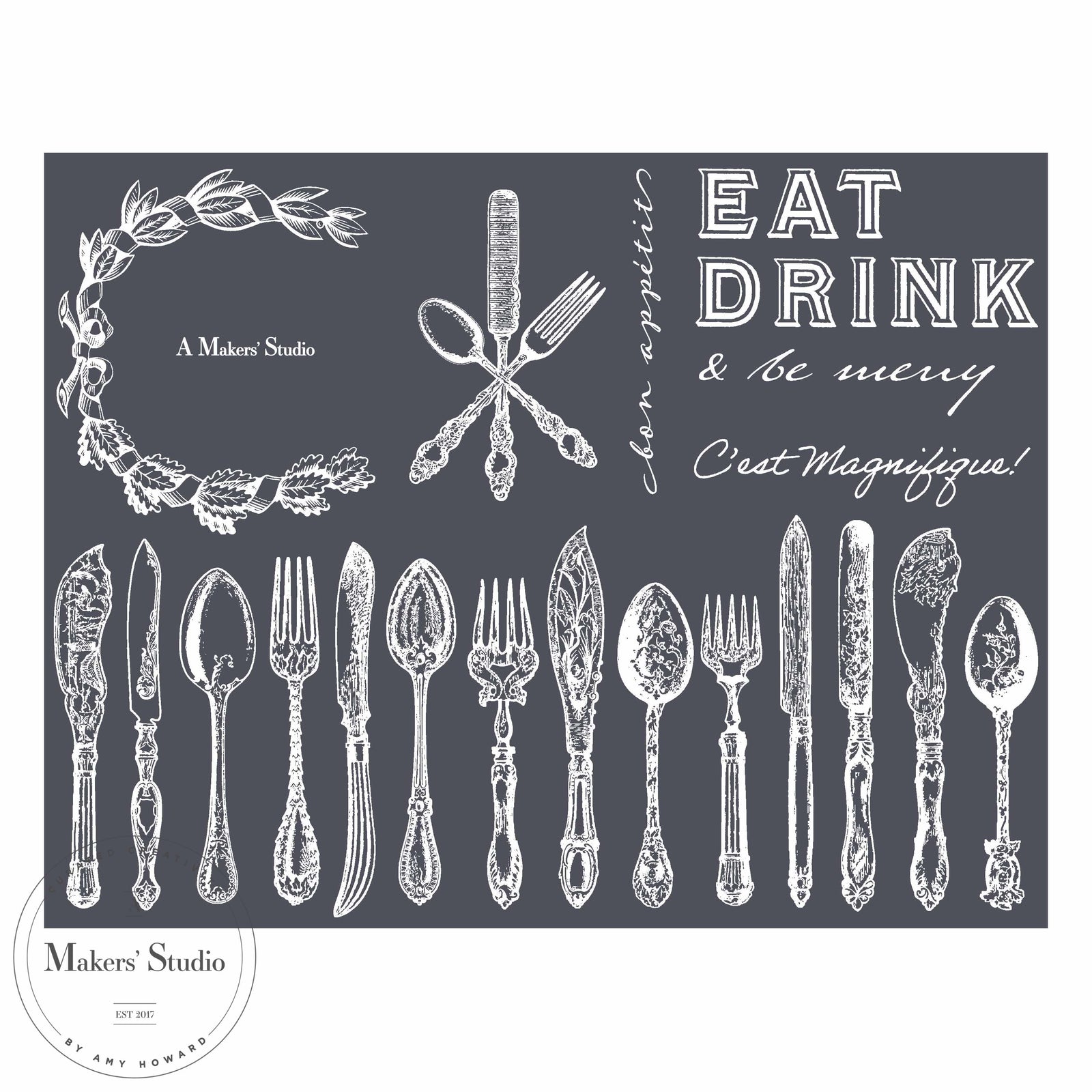 Silverware - Mesh Stencil 8.5x11