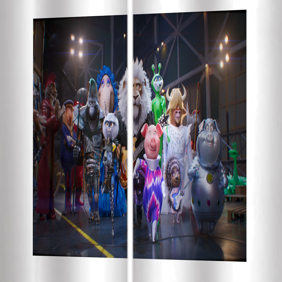 Sing 2 Curtains Pattern Blackout Window Drapes