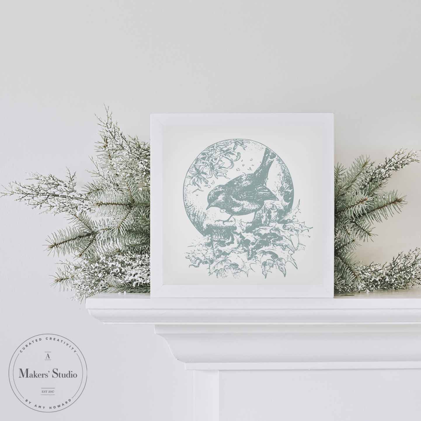 Ski In to Christmas - Mesh Stencil 9x12