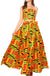 Sakkas Asma Convertible Traditional Wax Print Adjustable Strap Maxi Skirt Dress