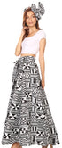 Sakkas Asma Convertible Traditional Wax Print Adjustable Strap Maxi Skirt Dress