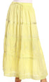 Sakkas Solid Embroidered Gypsy / Bohemian Full / Maxi / Long Cotton Skirt
