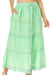 Sakkas Solid Embroidered Crochet Lace Trim Gypsy Bohemian Mid Length Cotton Skirt