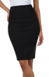 Sakkas Petite High Waist Stretch Pencil Skirt with Shirred Waist Detail
