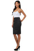 Sakkas Petite High Waist Stretch Pencil Skirt with Shirred Waist Detail