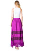 Sakkas Sandra Women's Casual Long Maxi Boho Gypsy Skirt Elastic Waist & Pockets