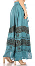 Sakkas Sandra Women's Casual Long Maxi Boho Gypsy Skirt Elastic Waist & Pockets