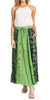 Sakkas Maran Women's Boho Embroidery Skirt with Lace Elastic Waist and Pockets