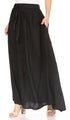 Sakkas Zarah Women's Boho Embroidery Gypsy Skirt with Lace Elastic Waist Pockets
