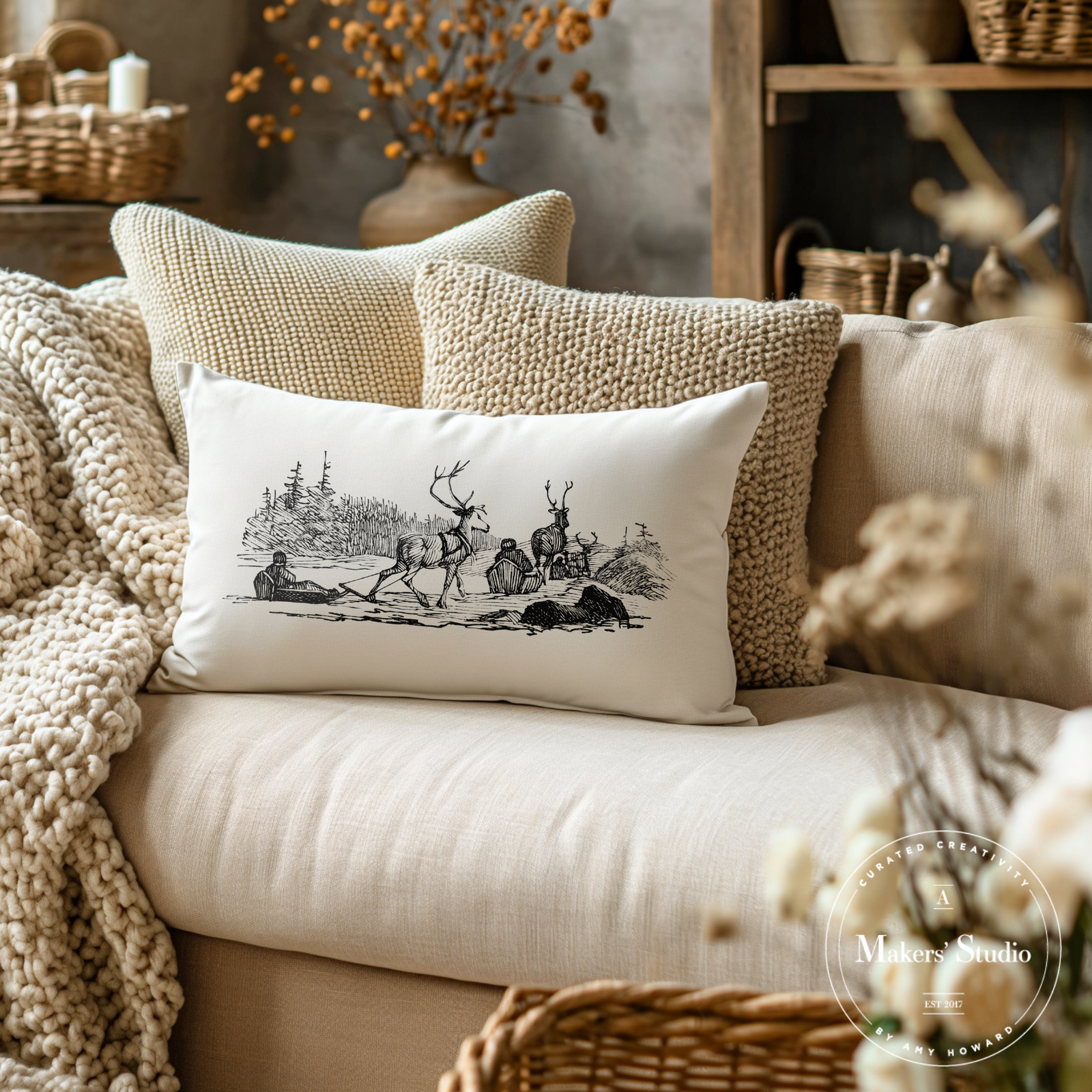 Vintage Sleigh Ride - Mesh Stencil 12x16