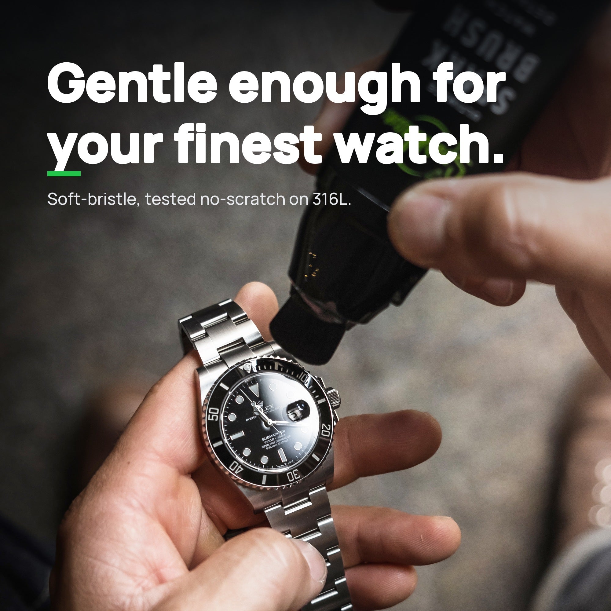SparkBrush Soft-Bristle Gentle on All Metals, Jewelry, & Watches