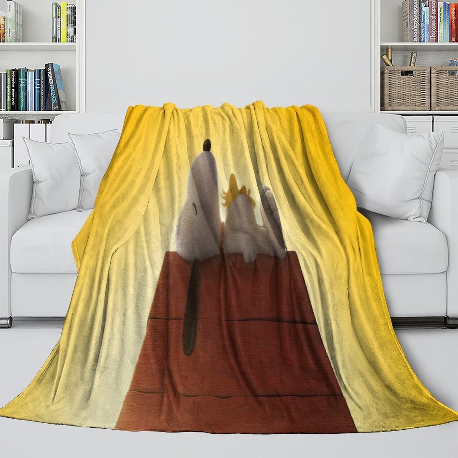 Snoopy Blanket Pattern Flannel Throw Kids Room Decoration