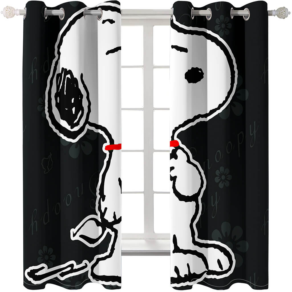 Snoopy Curtains Blackout Window Treatments Drapes for Room Decoration