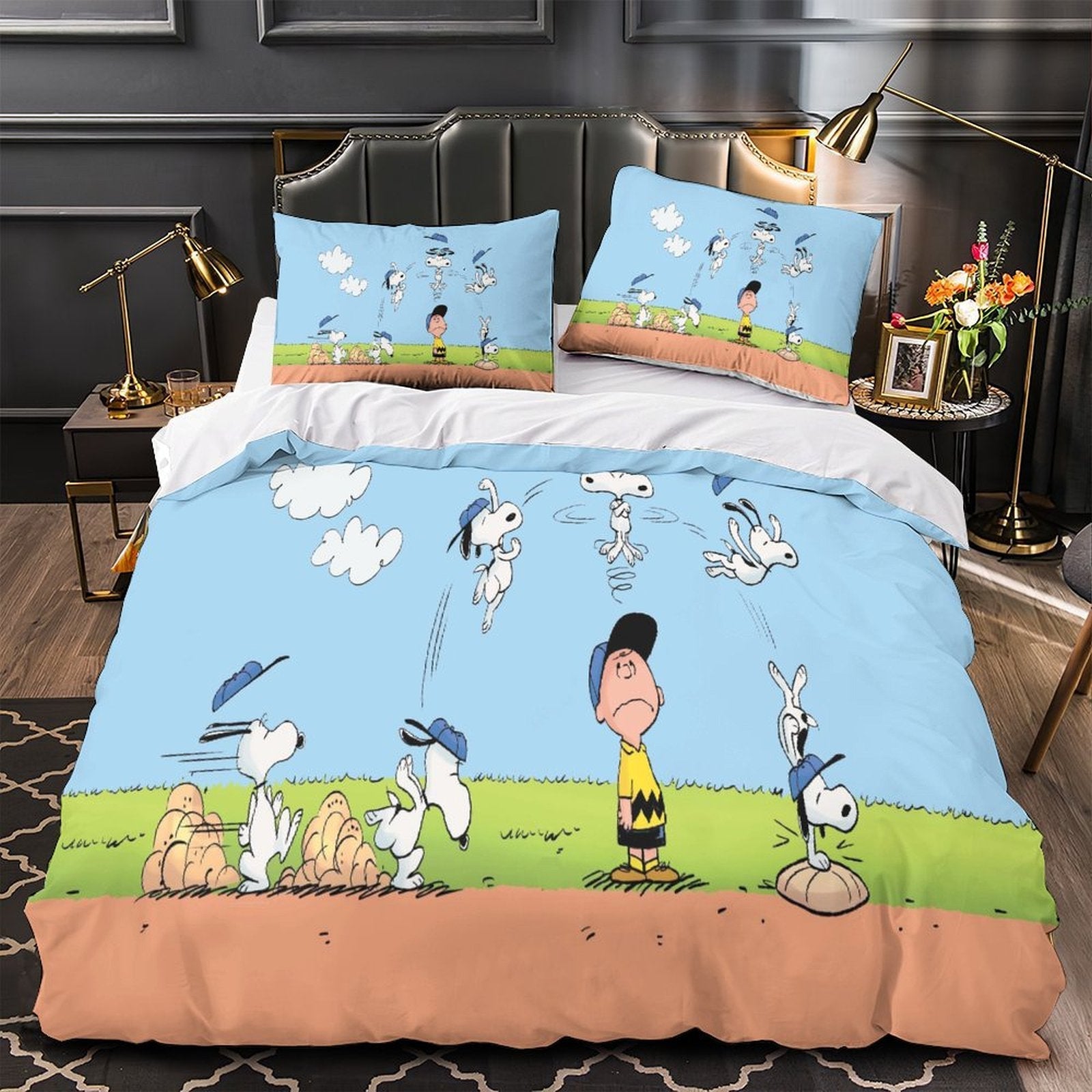 Snoopy Duvet Cover Kids Room Bedding Set Without Filler