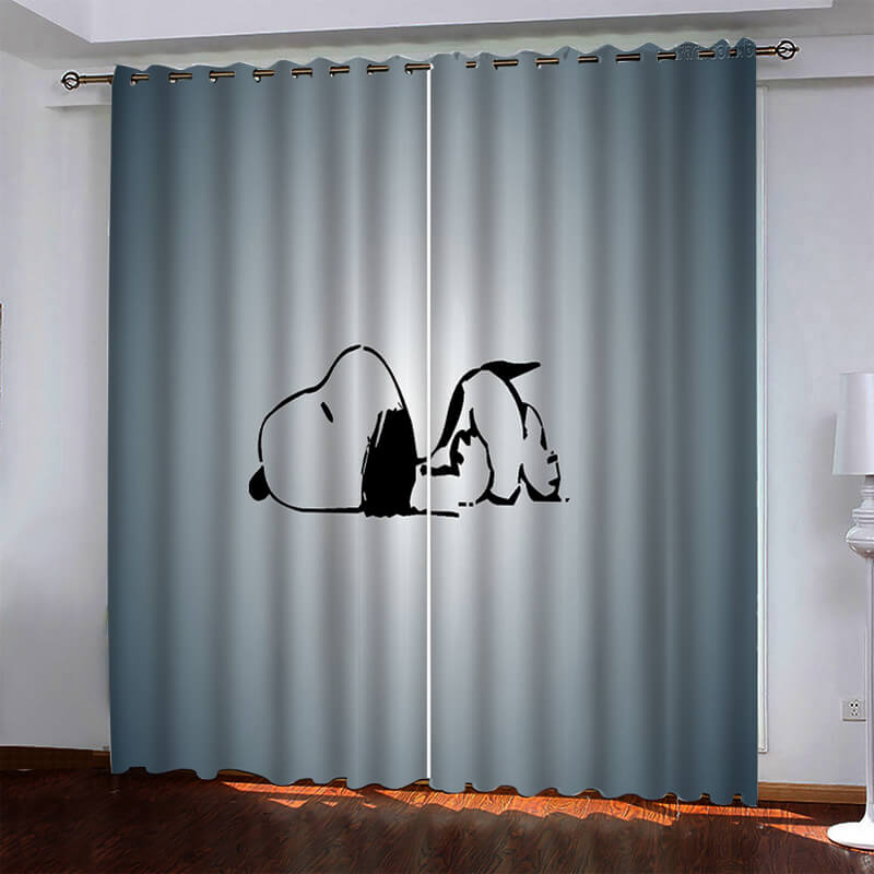 Snoopy Pattern Curtains Blackout Window Drapes