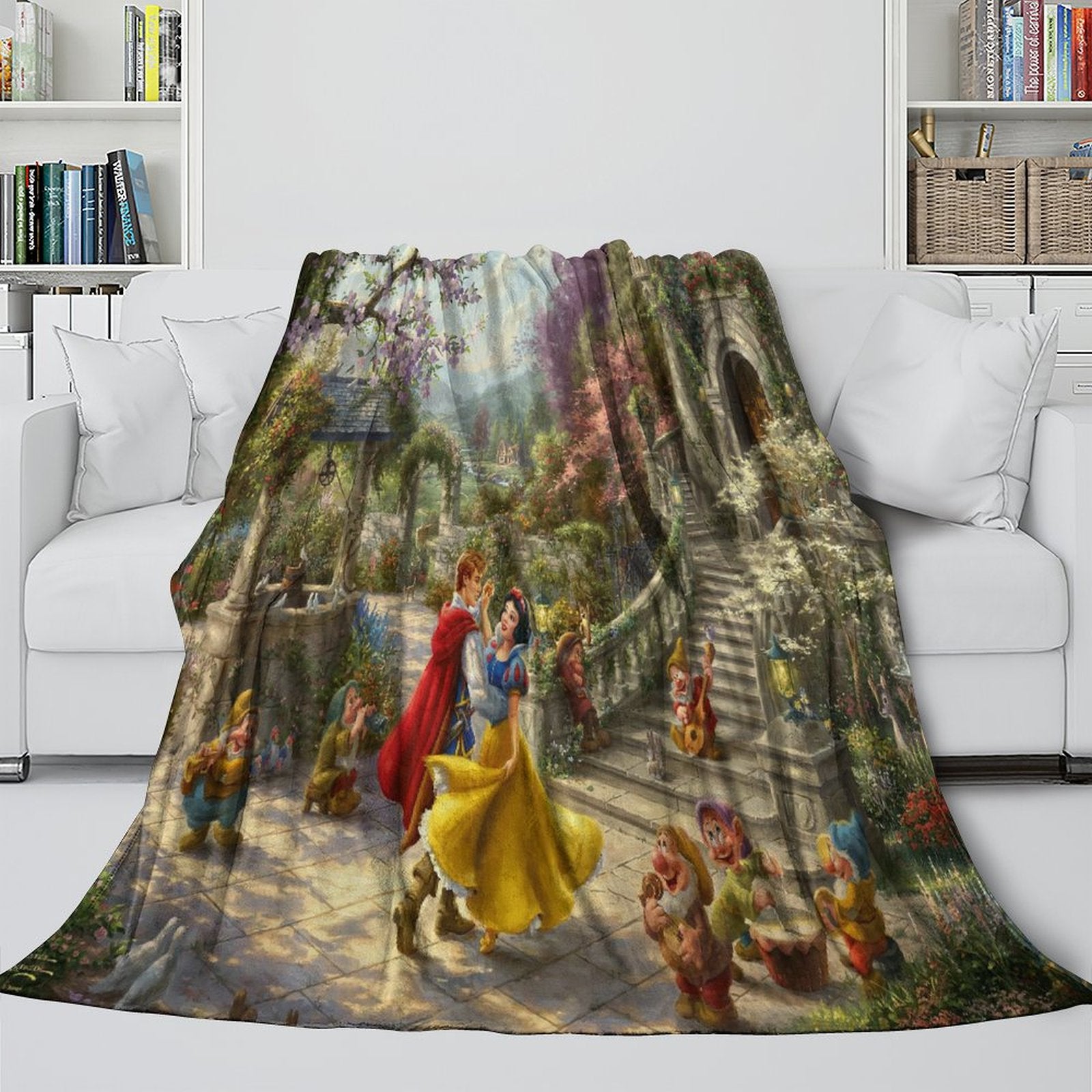 Snow White Blanket Flannel Fleece Throw Room Decoration