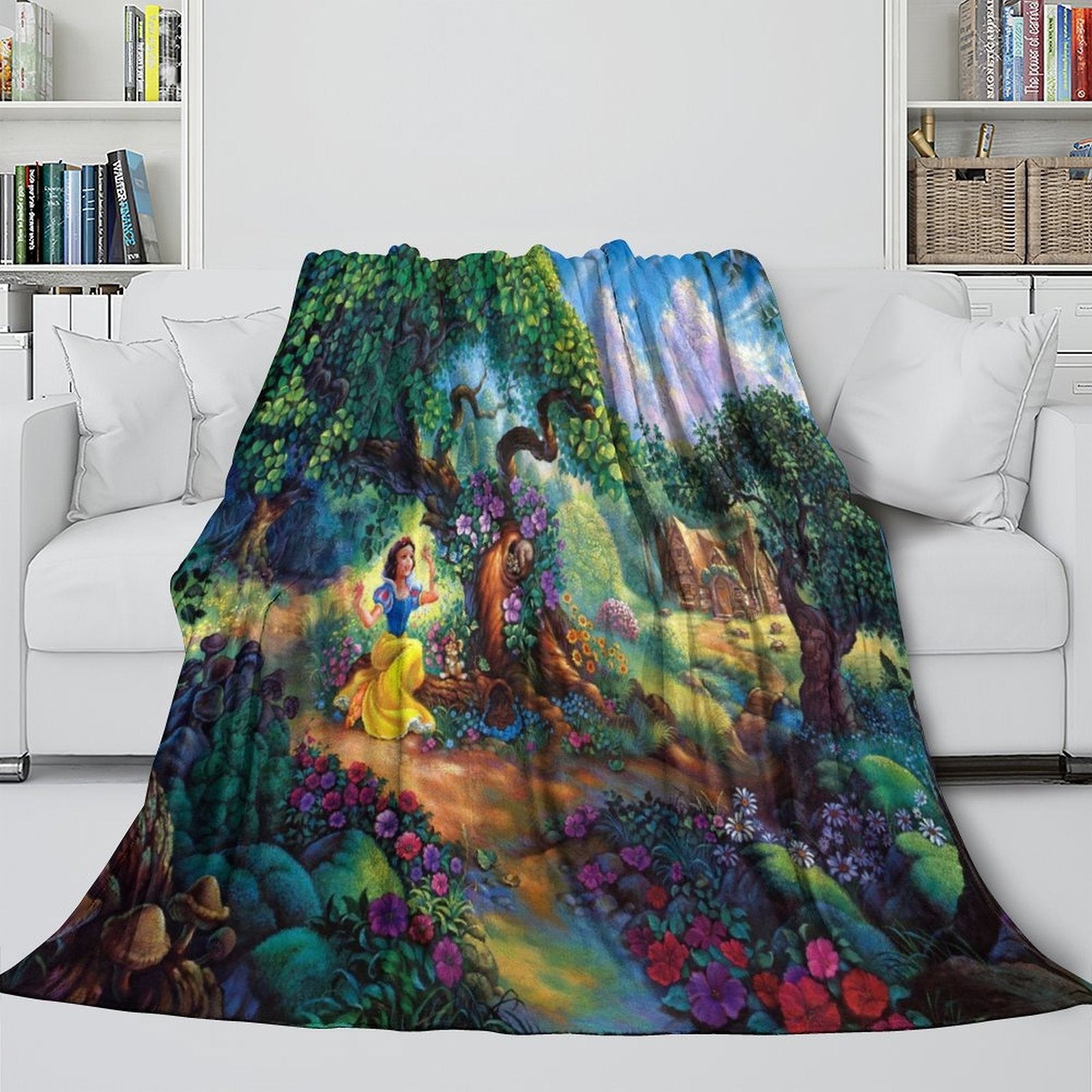 Snow White Blanket Flannel Fleece Throw Room Decoration