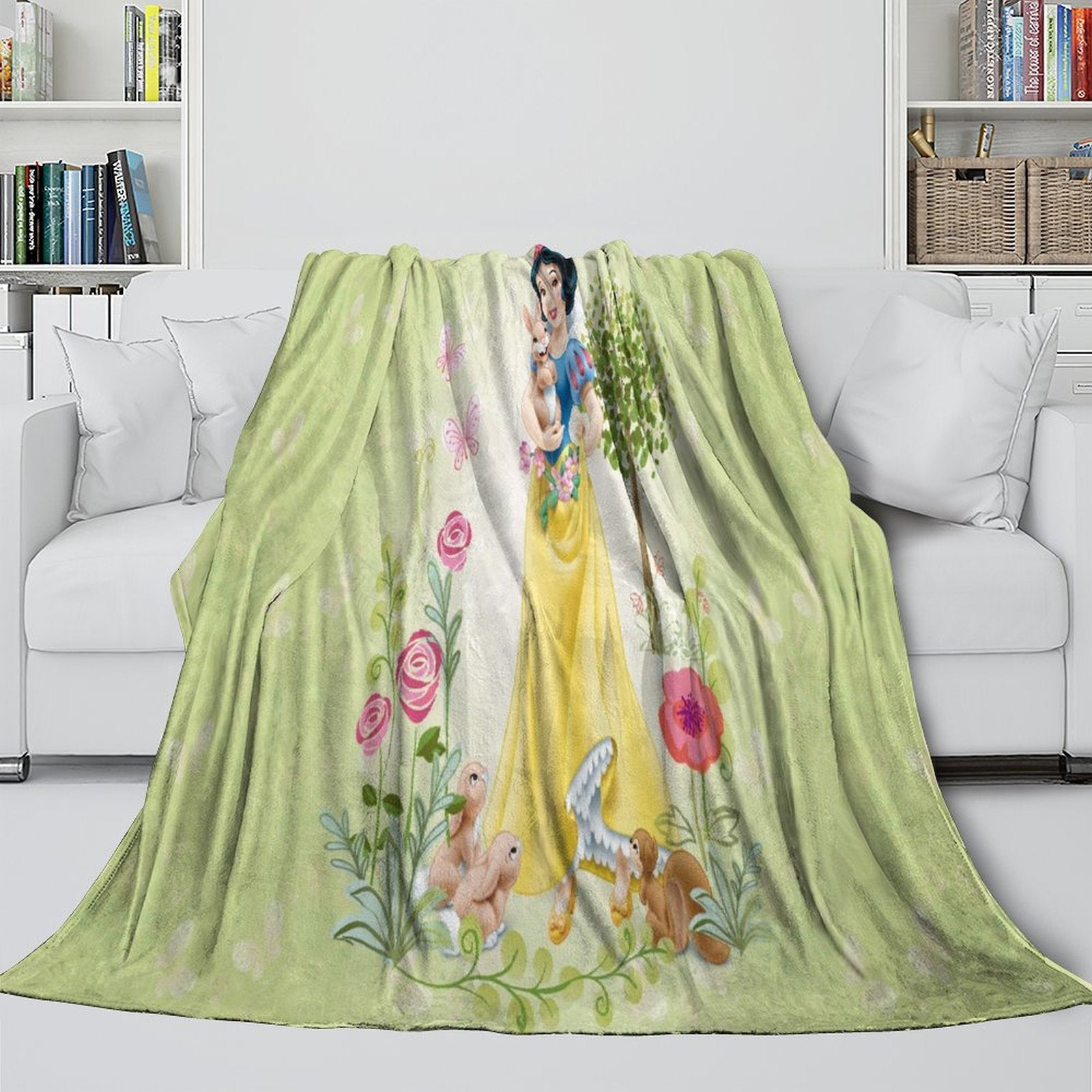 Snow White Blanket Flannel Fleece Throw Room Decoration