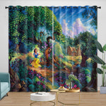 Snow White Curtains Blackout Window Drapes Room Decoration