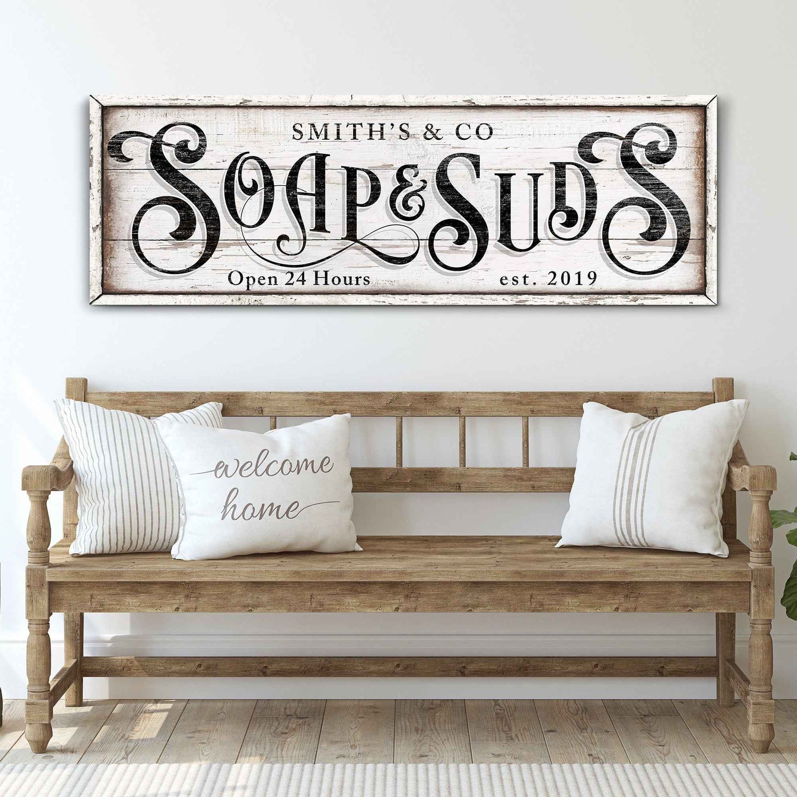Personalized Soap And Suds Laundry Sign