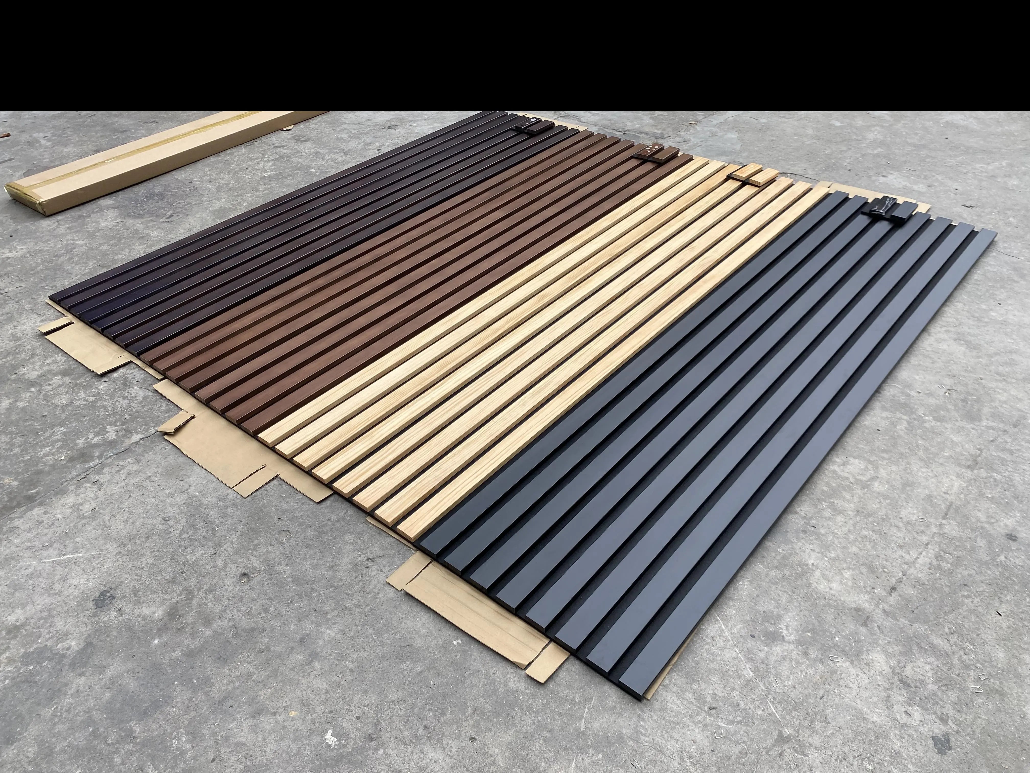 Solid Wood Acoustic Slat Wall Panels (Broad Strip)