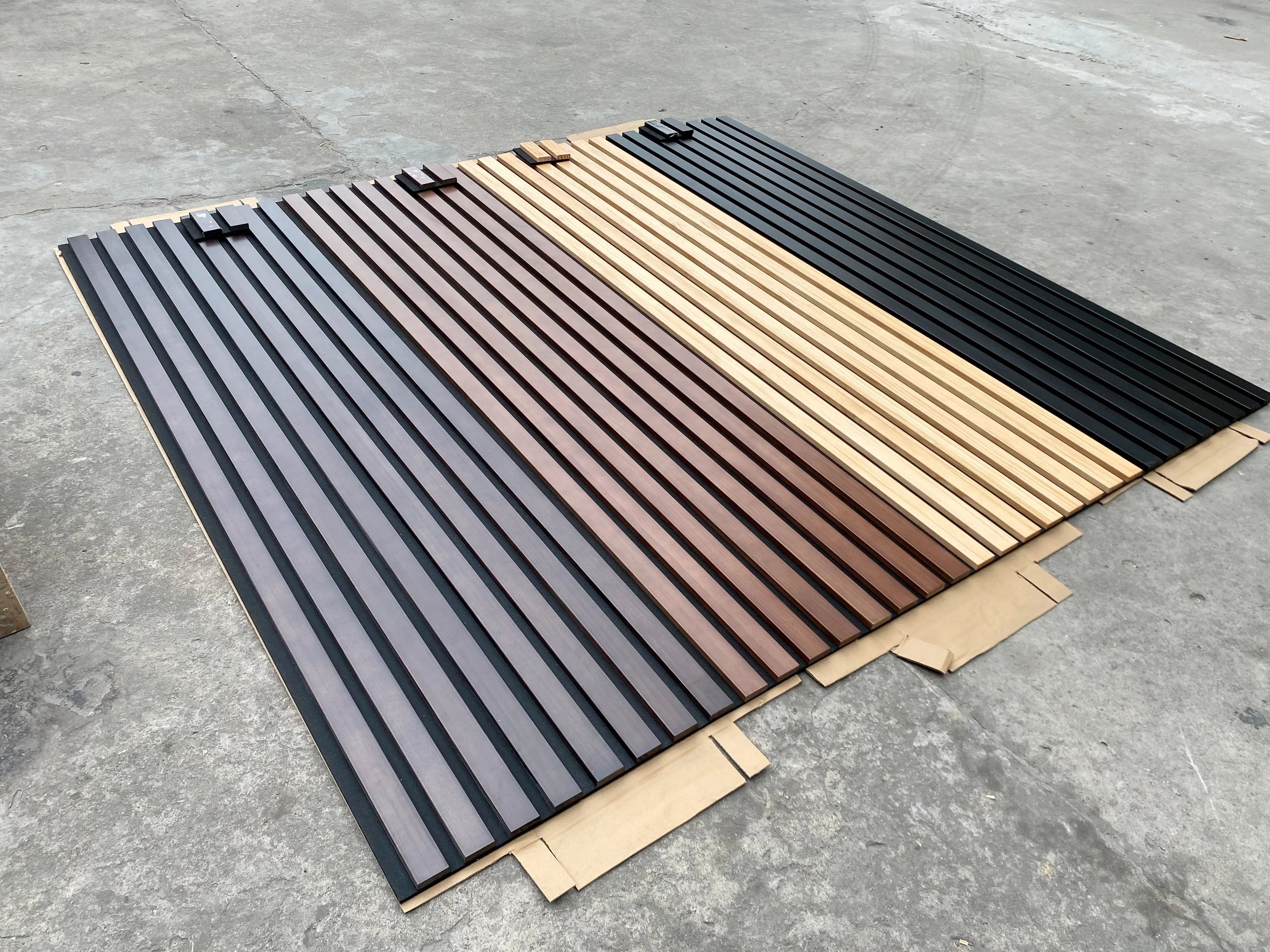 Solid Wood Acoustic Slat Wall Panels (Broad Strip)