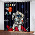 Space Astronaut Alien Curtains Blackout Cosplay Window Treatments Drapes