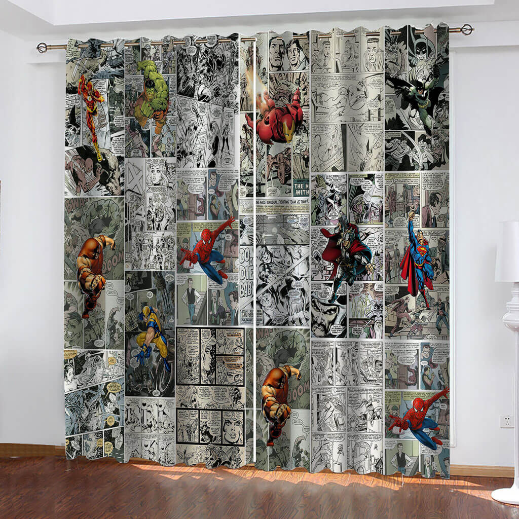 Spider-Man Curtains Pattern Blackout Window