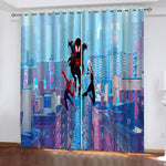 Spider-Man Into the Spider-Verse Curtains Pattern Blackout Window Drapes