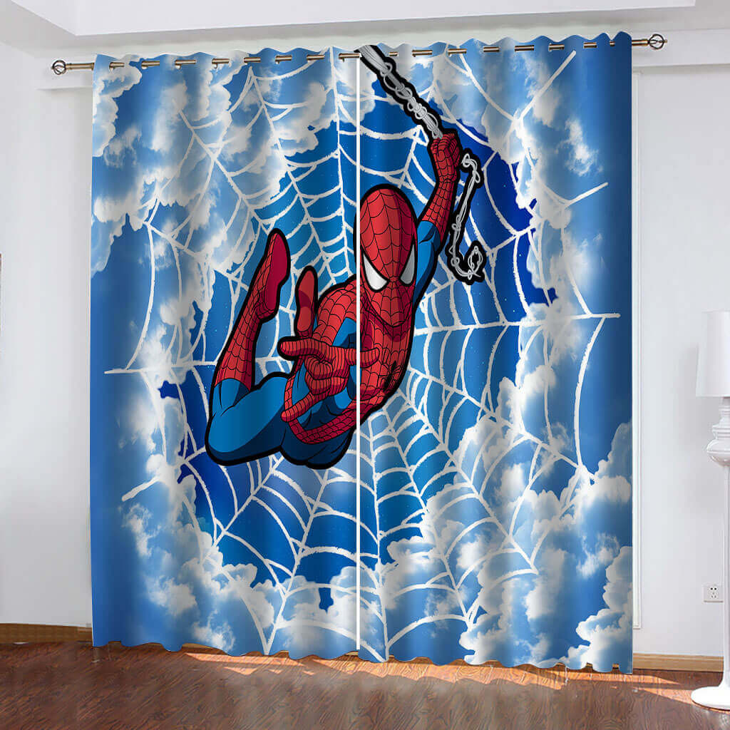 Spiderman Curtains Cosplay Blackout Window Drapes for Room Decoration