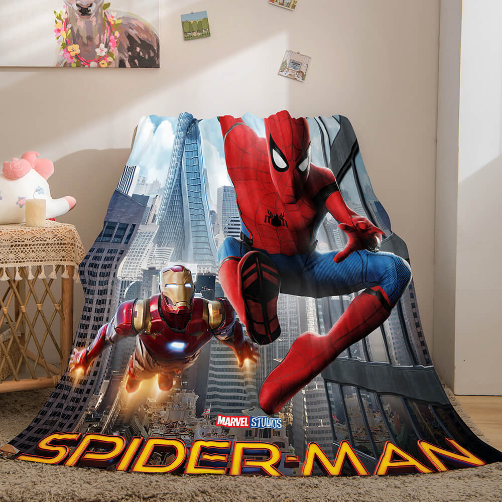 Spiderman Flannel Fleece Throw Cosplay Blanket Shawl Wrap Nap Quilt
