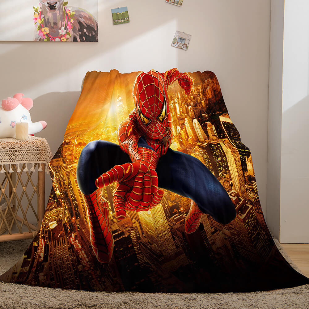 Spiderman Flannel Fleece Throw Cosplay Blanket Shawl Wrap Nap Quilt