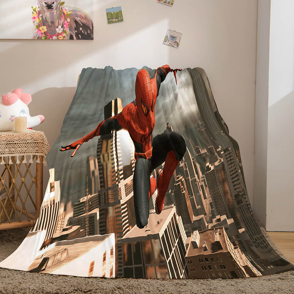 Spiderman Flannel Fleece Throw Cosplay Blanket Shawl Wrap Nap Quilt