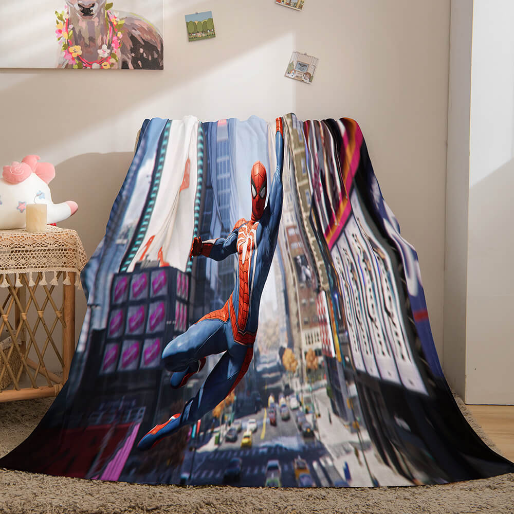 Spiderman Flannel Fleece Throw Cosplay Blanket Shawl Wrap Nap Quilt