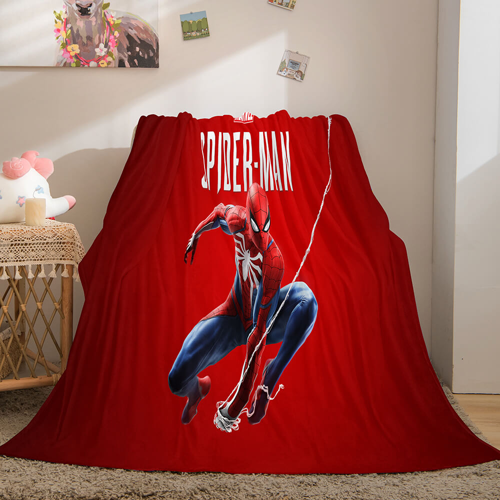 Spiderman Flannel Fleece Throw Cosplay Blanket Shawl Wrap Nap Quilt