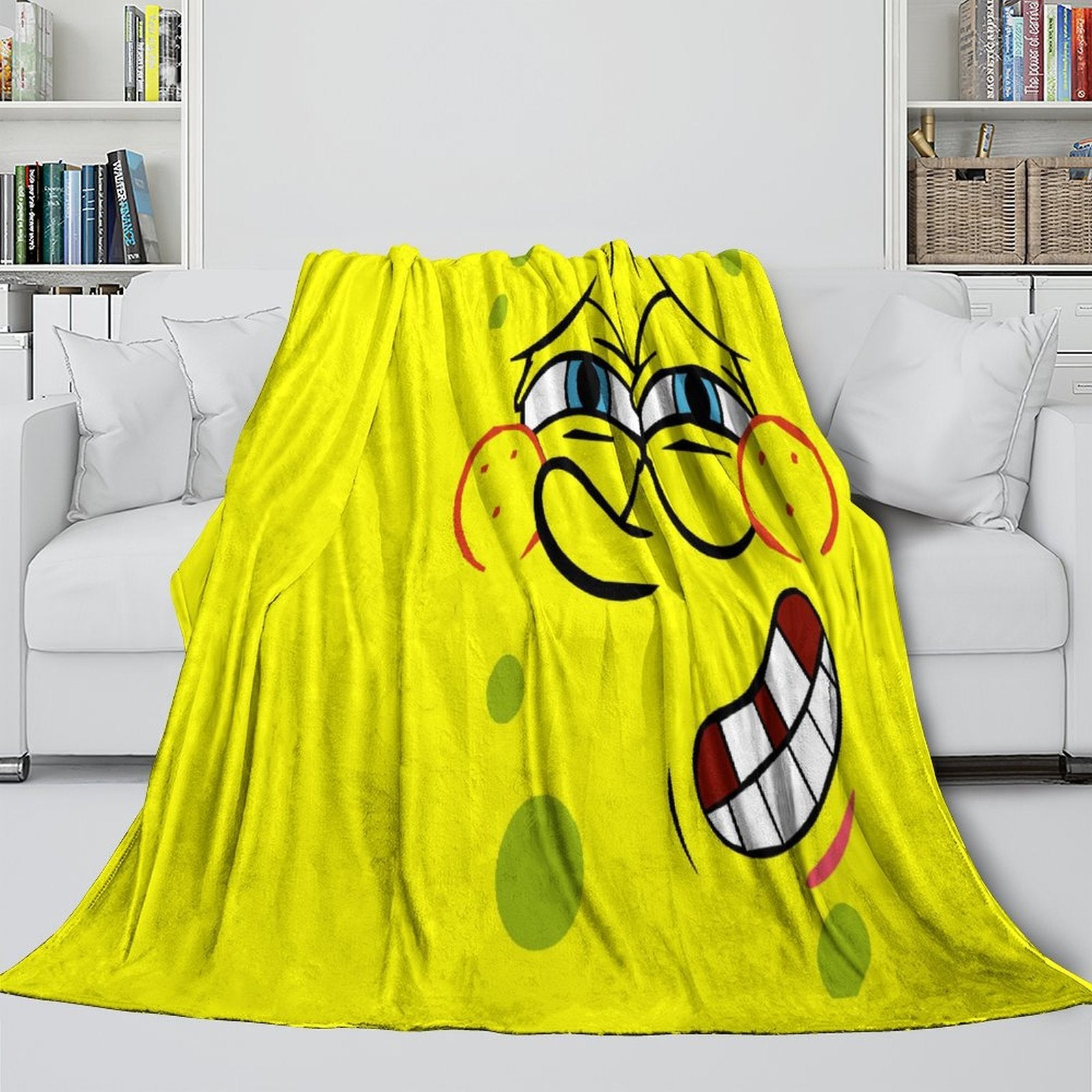 SpongeBob SquarePants Blanket Pattern Flannel Throw Room Decoration