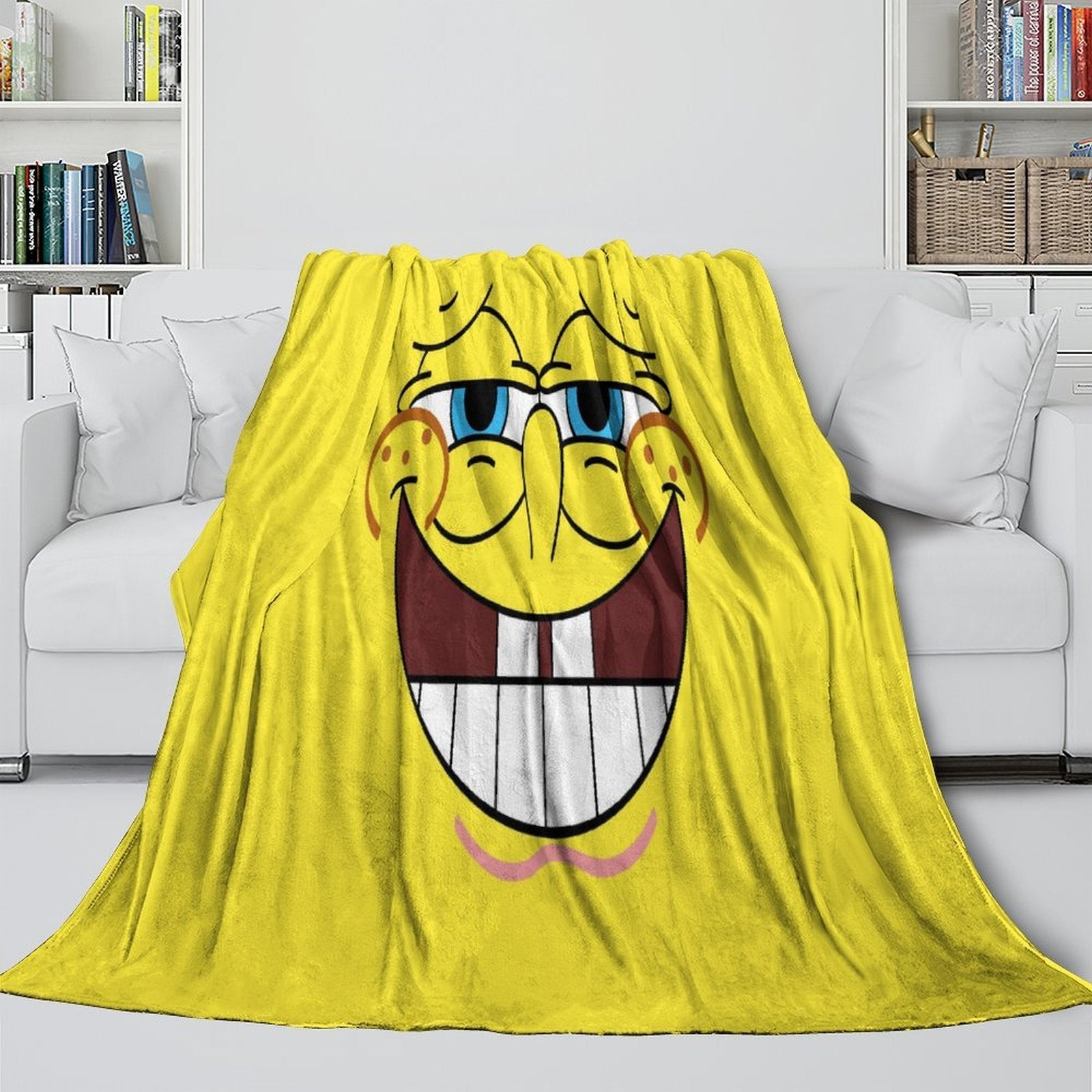 SpongeBob SquarePants Blanket Pattern Flannel Throw Room Decoration