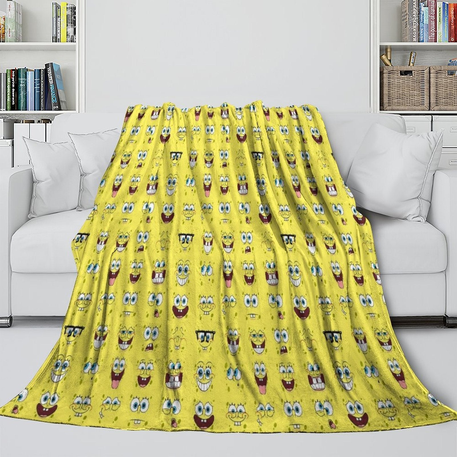 SpongeBob SquarePants Blanket Pattern Flannel Throw Room Decoration