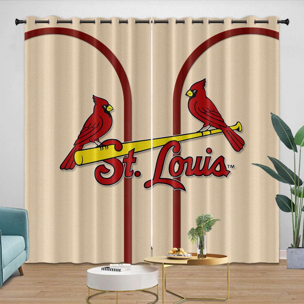 St. Louis Cardinals Curtains Blackout Window Drapes Room Decoration