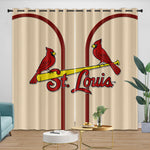 St. Louis Cardinals Curtains Blackout Window Drapes Room Decoration