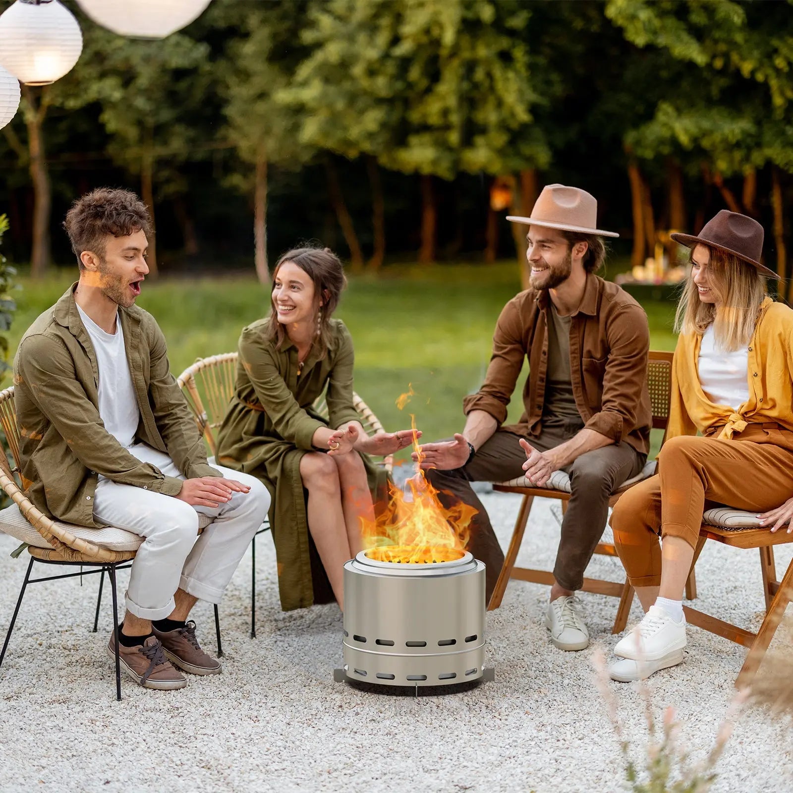 Stainless Steel Wood Burning Smokeless Outdoor Fire Pit