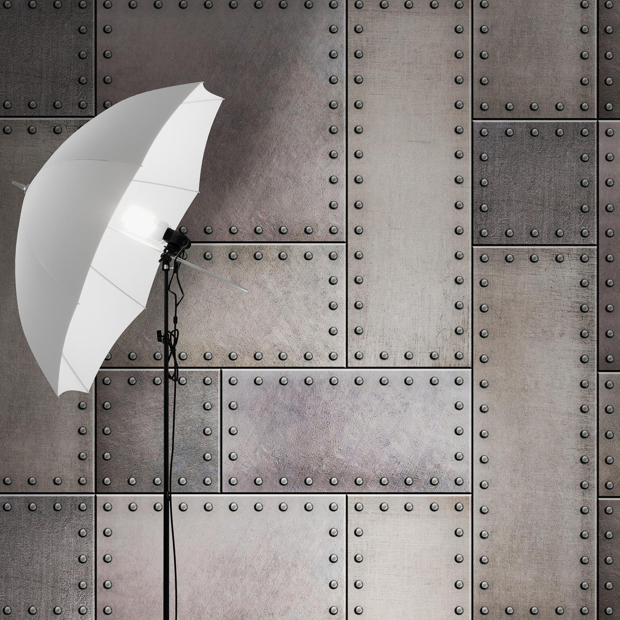 Rustic Metal Steel 3D Wallpaper Mural. #6752