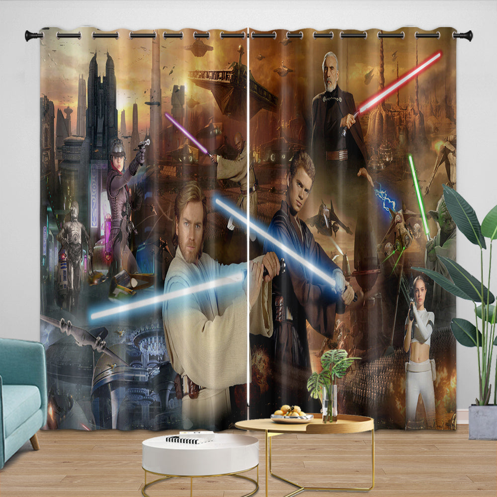 Star Wars Attack of the Clones Curtains Blackout Window Drapes