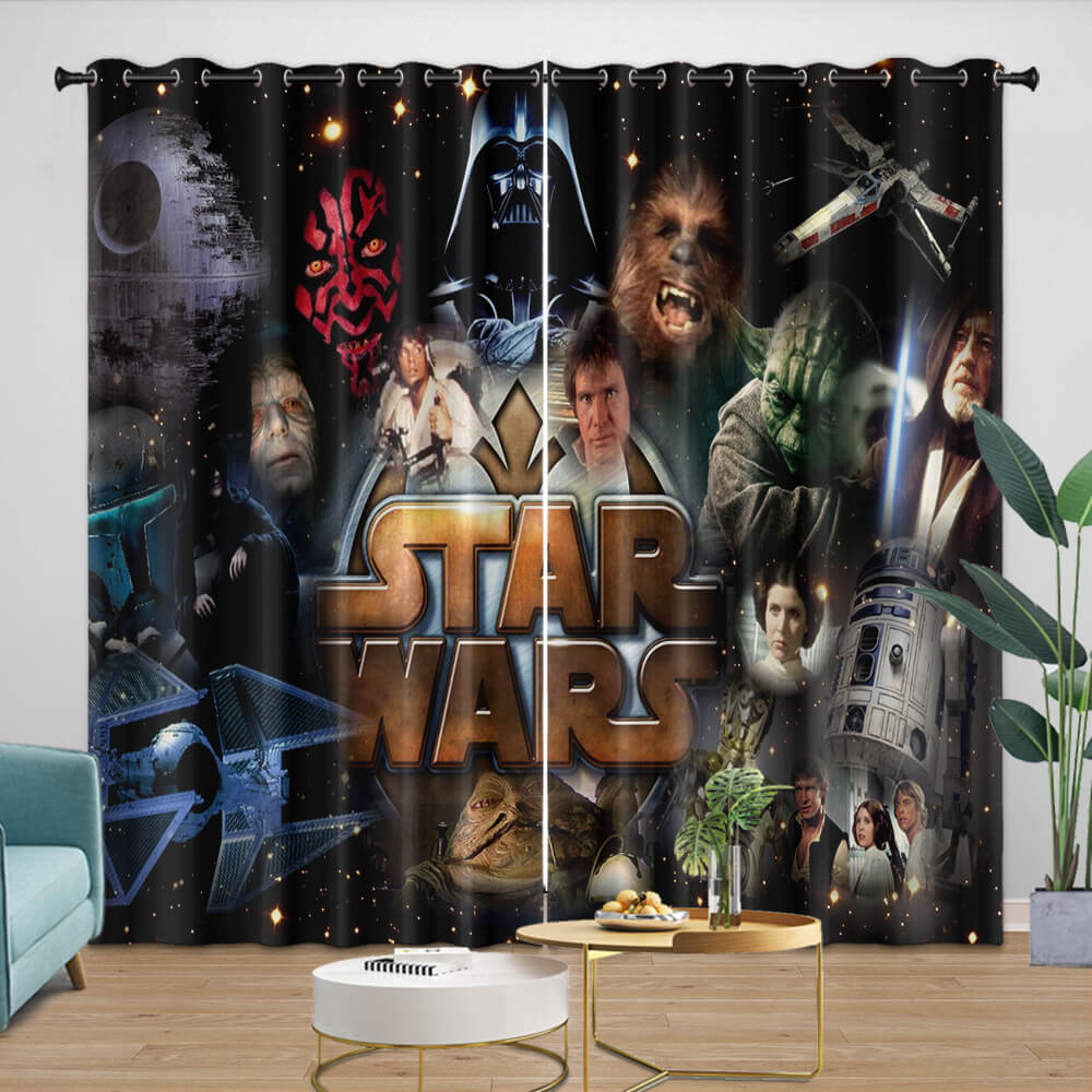 Star Wars Curtains Pattern Blackout Window Drapes