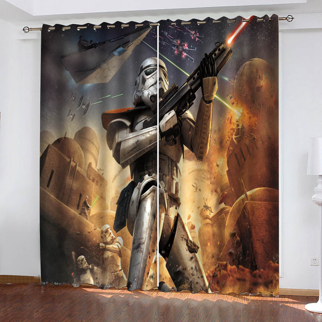 Star Wars Curtains Pattern Blackout Window Drapes